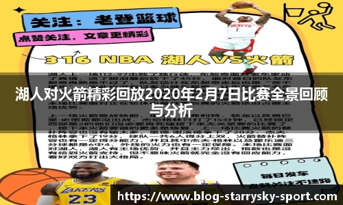 湖人对火箭精彩回放2020年2月7日比赛全景回顾与分析